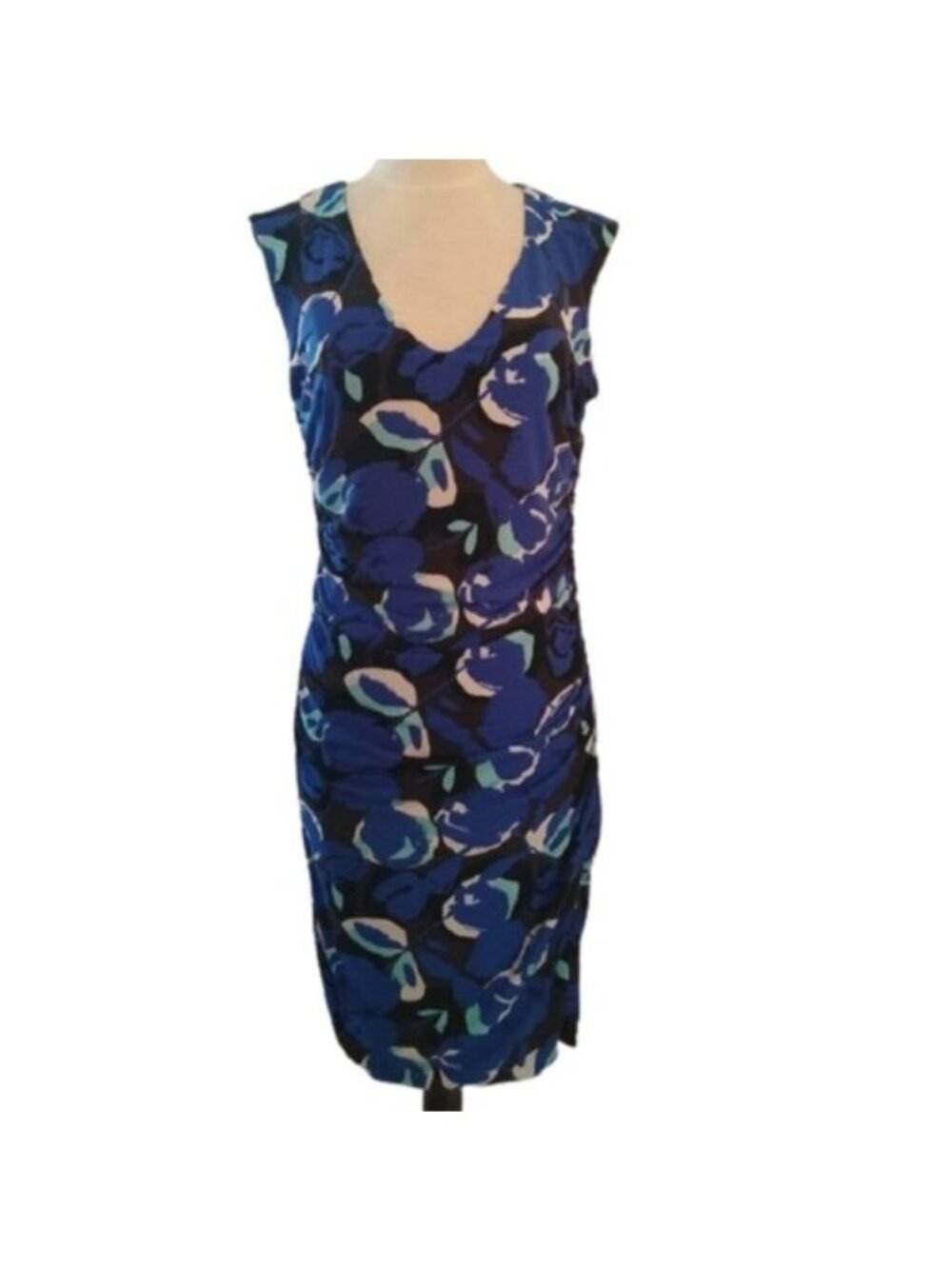 Halogen Bold Floral Print,  Blue/White/Black/Mint, Size Large